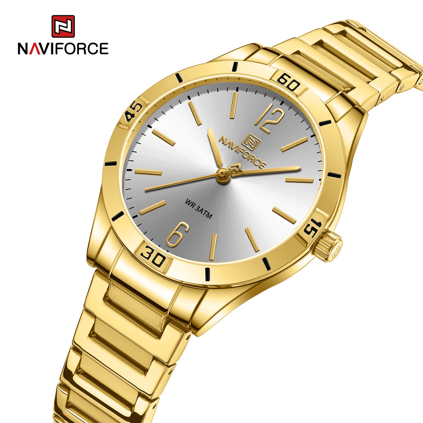 Naviforce 5029 Glamorous Women Watch -Gold