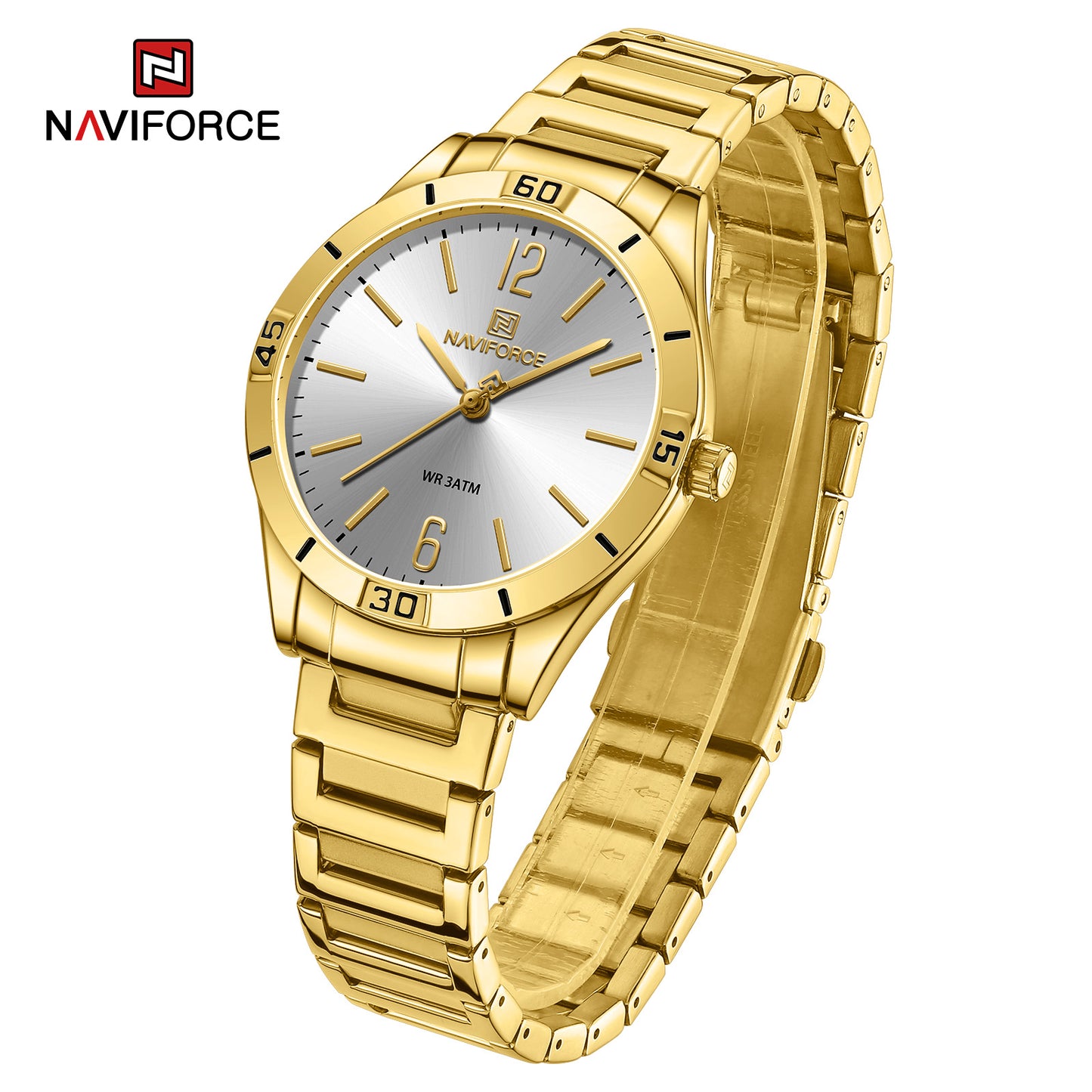 Naviforce 5029 Glamorous Women Watch -Gold