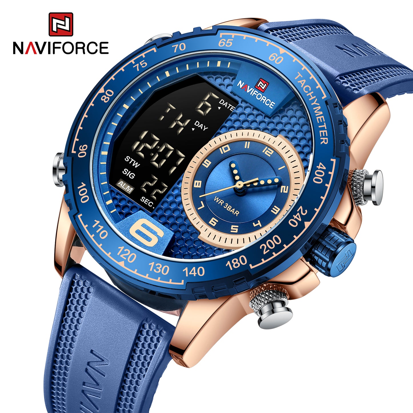 Naviforce 9199 Cyclop Silicone Men Watch - Blue