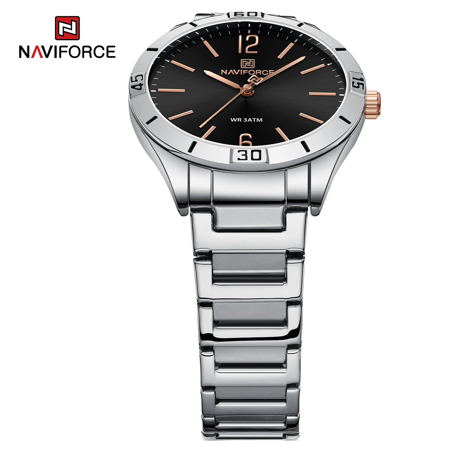Naviforce 5029 Glamorous Women Watch - Silver Black