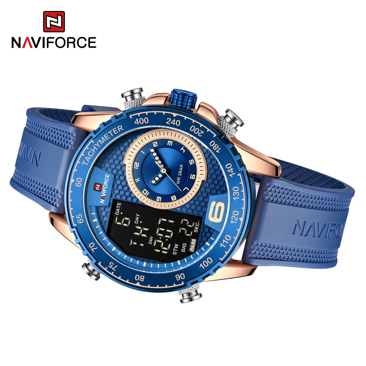 Naviforce 9199 Cyclop Silicone Men Watch - Blue