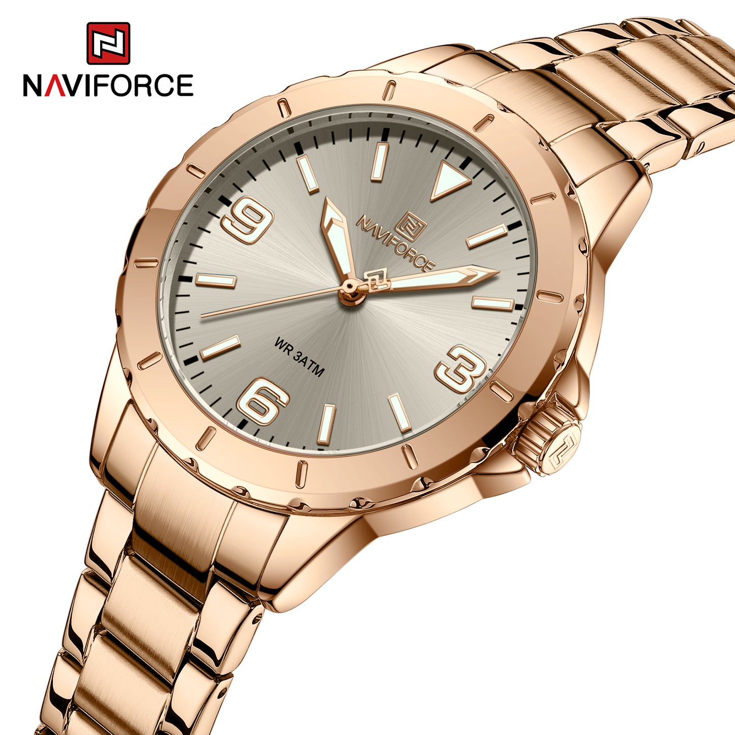 Naviforce 5022 Jade Women Watch - Rose Gold