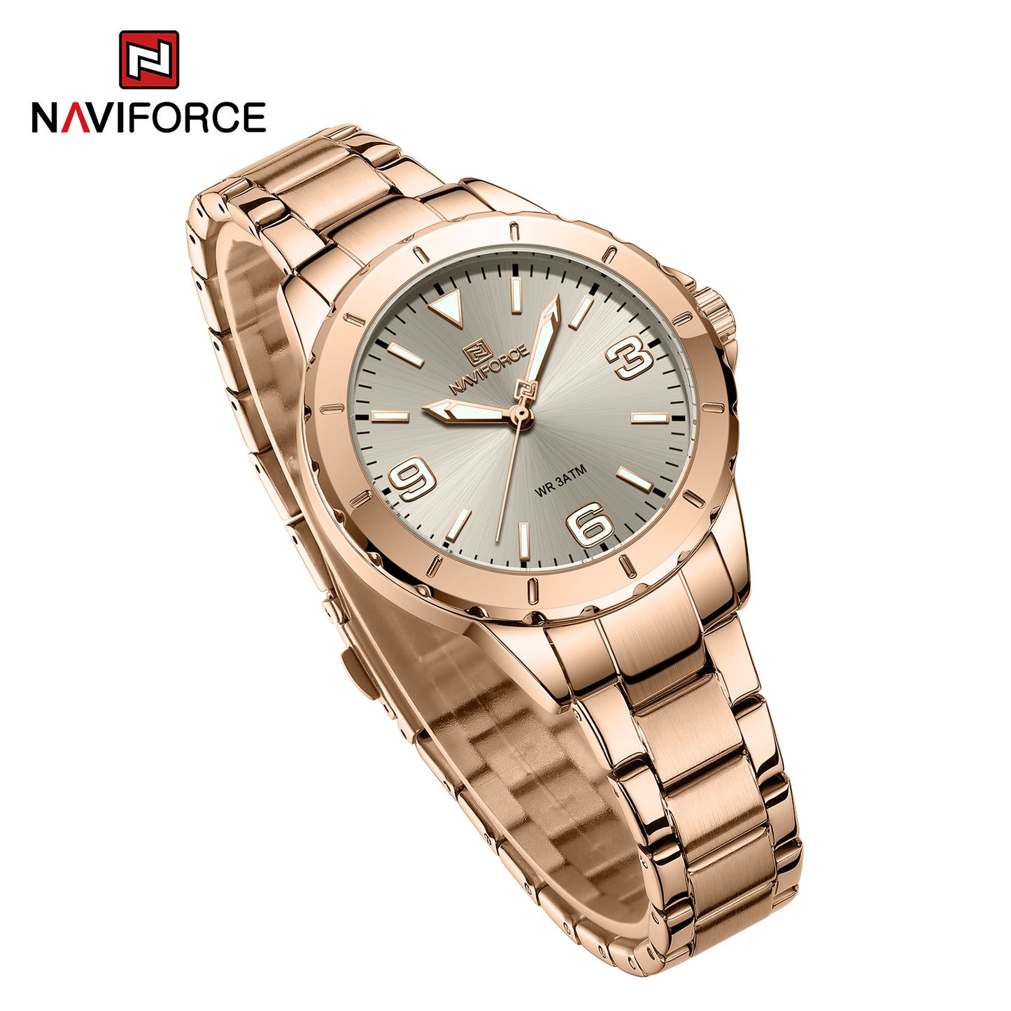 Naviforce 5022 Jade Women Watch - Rose Gold