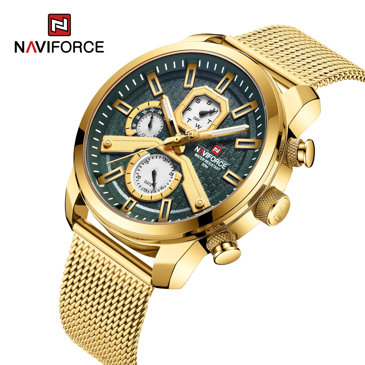 Naviforce 9211s The Business Men Watch - Gold Green