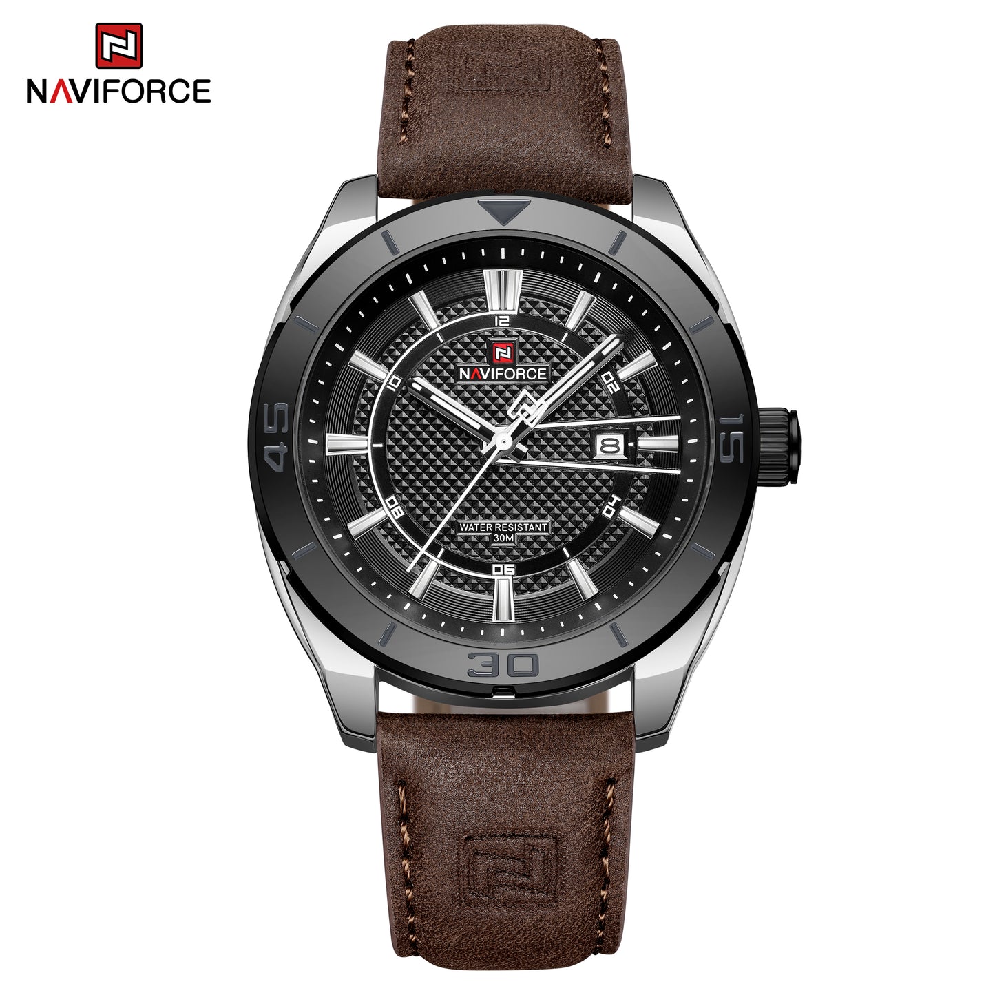 Naviforce 9209 Men Fashion Watch - Coffee Brown