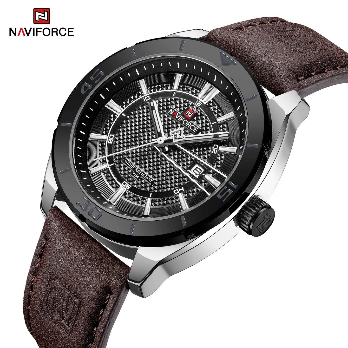 Naviforce 9209 Men Fashion Watch - Coffee Brown