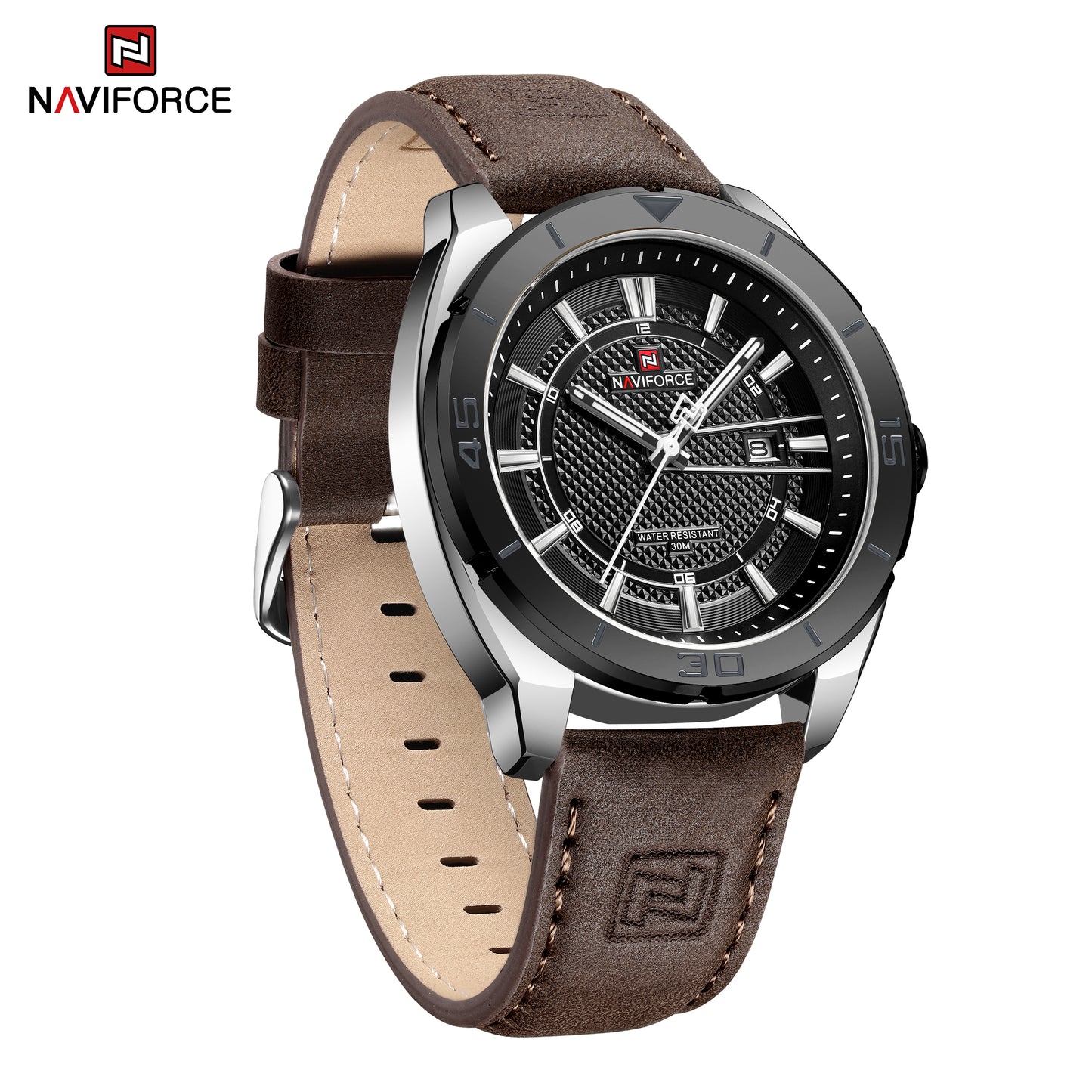 Naviforce 9209 Men Fashion Watch - Coffee Brown