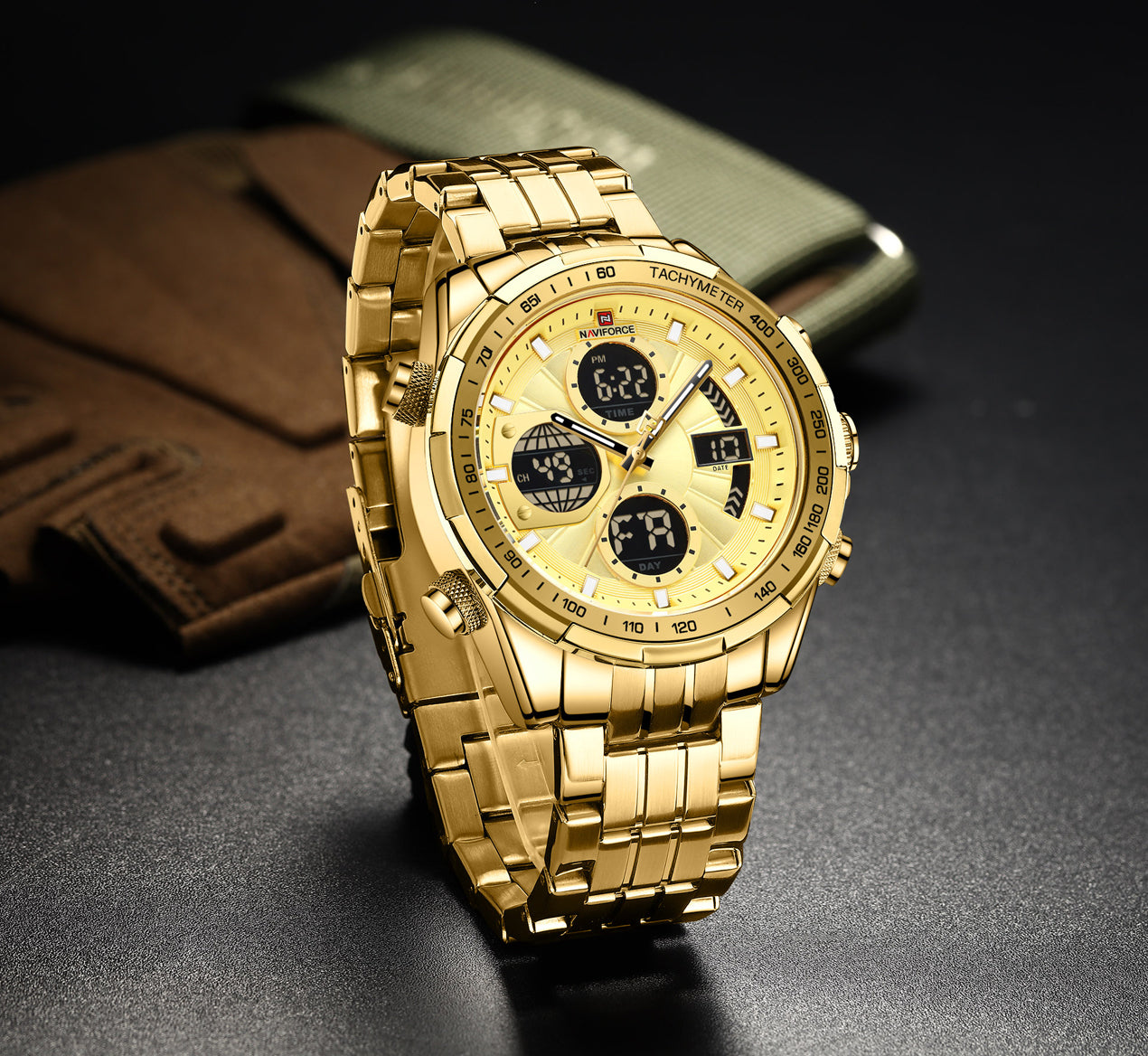 Naviforce 9197s Electron Men Watch - Gold