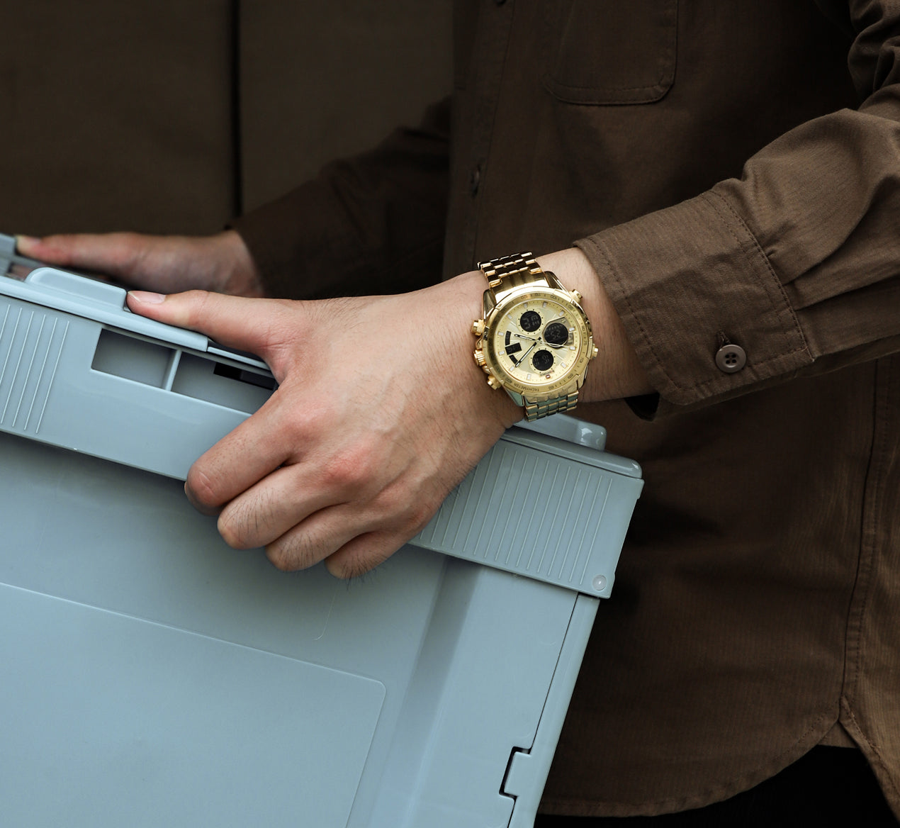 Naviforce 9197s Electron Men Watch - Gold