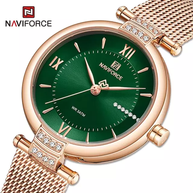 Naviforce 5019 Femenia Women Watch - Gold Green