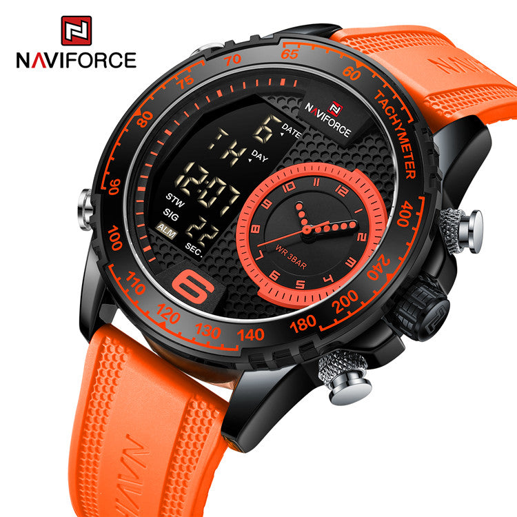 Naviforce 9199 Cyclop Silicone Men Watch - Orange