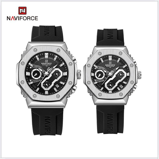 Naviforce 8035 Azaria Couple Watch - Black