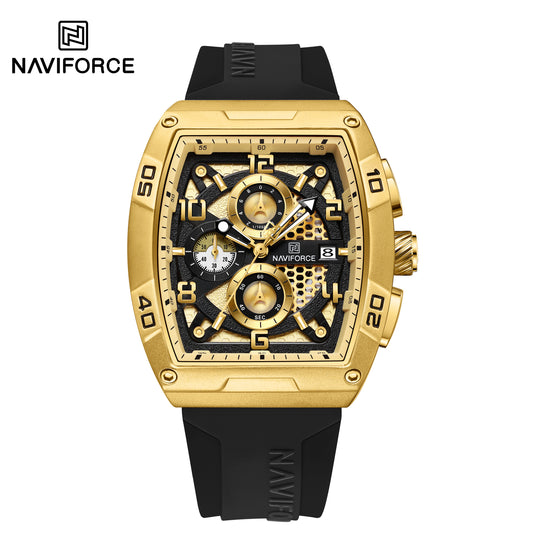 Naviforce 8052 Fantasy Men Watch - Black Gold