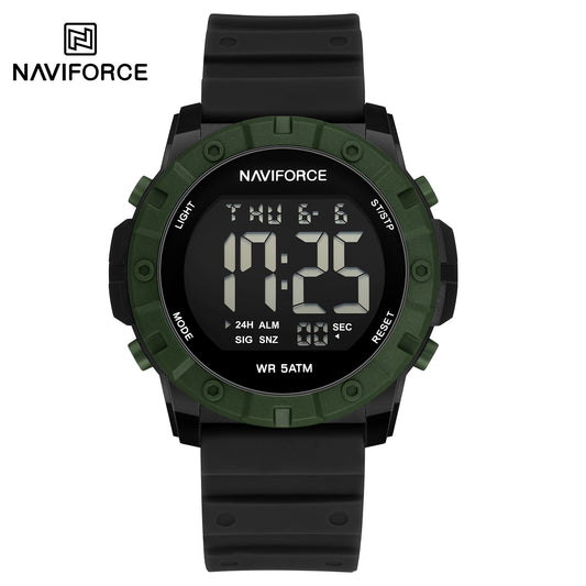 Naviforce 7110 Tonneau Sport Men Watch - Black Green