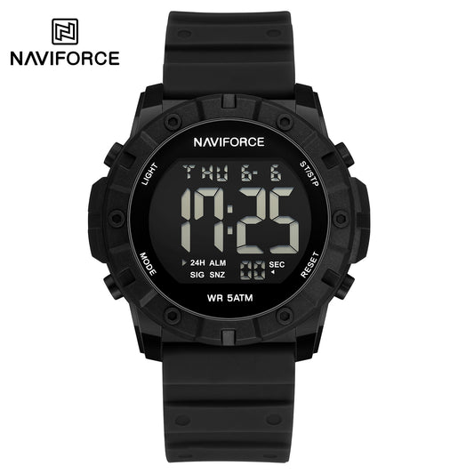 Naviforce 7110 Tonneau Sport Men Watch - Black