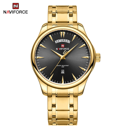Naviforce 9213 Classic Men Watch - Gold Black