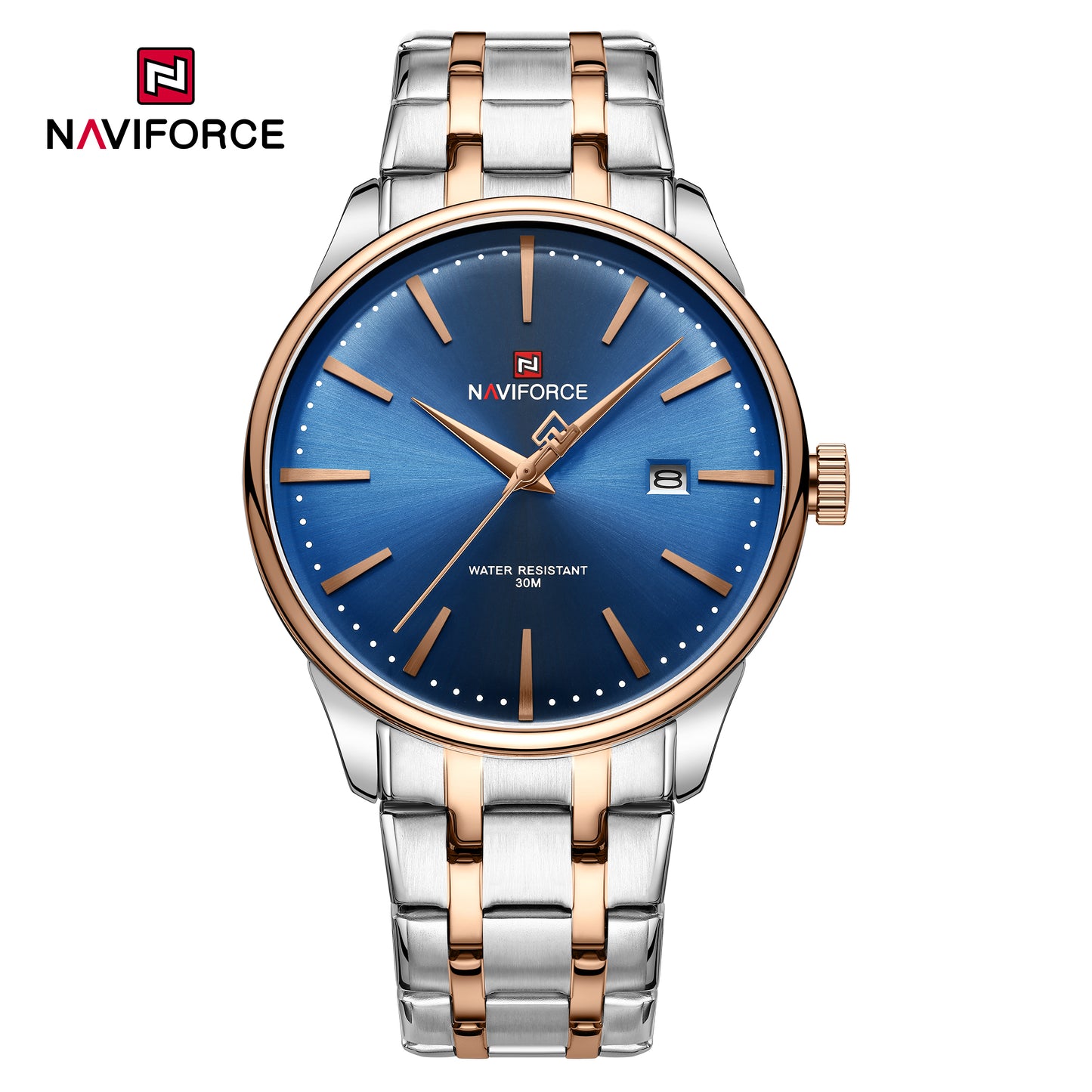 Naviforce 9230 Gamora Quartz Analog Men Watch - Silver Blue