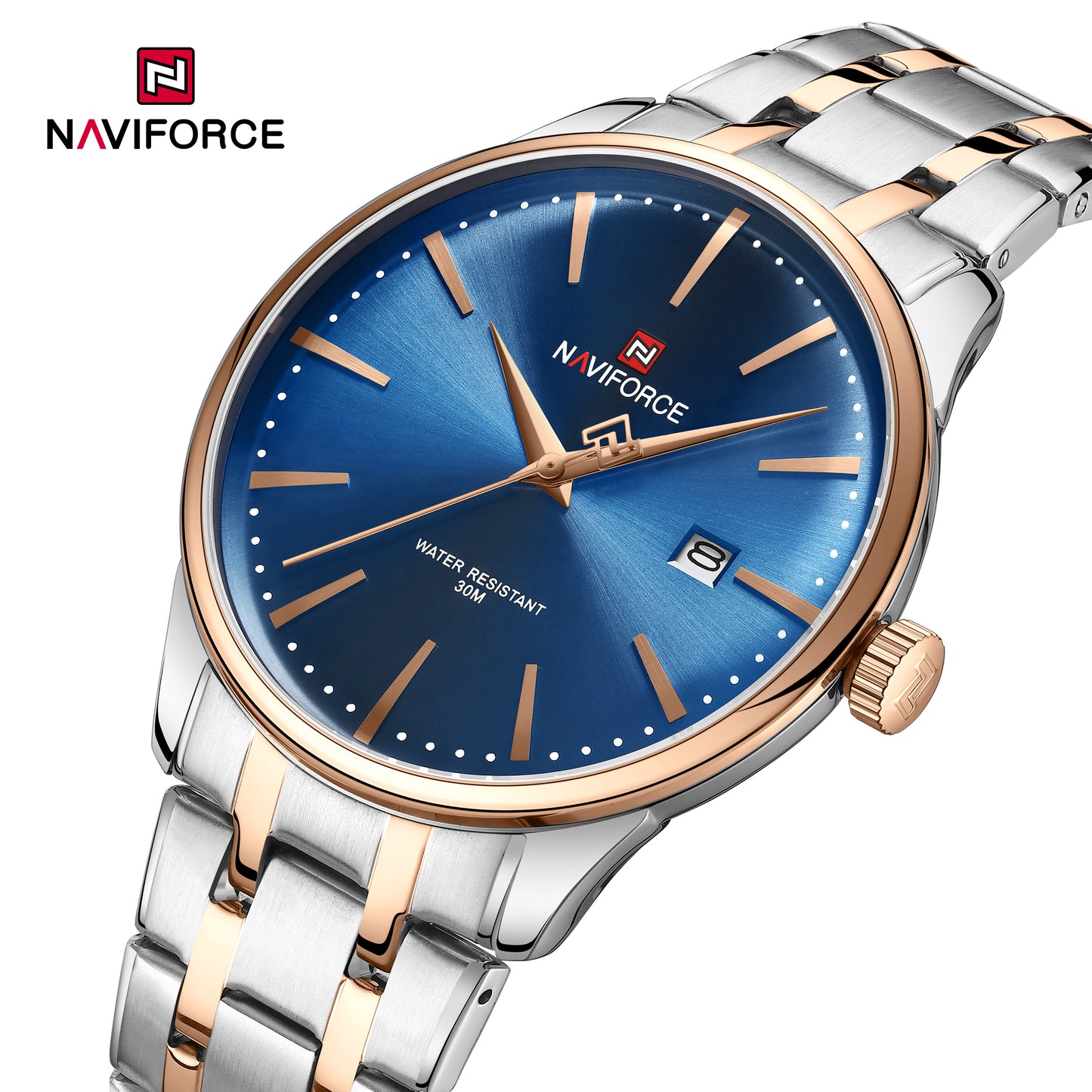 Naviforce 9230 Gamora Quartz Analog Men Watch - Silver Blue