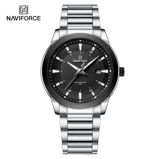 Naviforce 8029 Legacy Men Watch - Silver Black