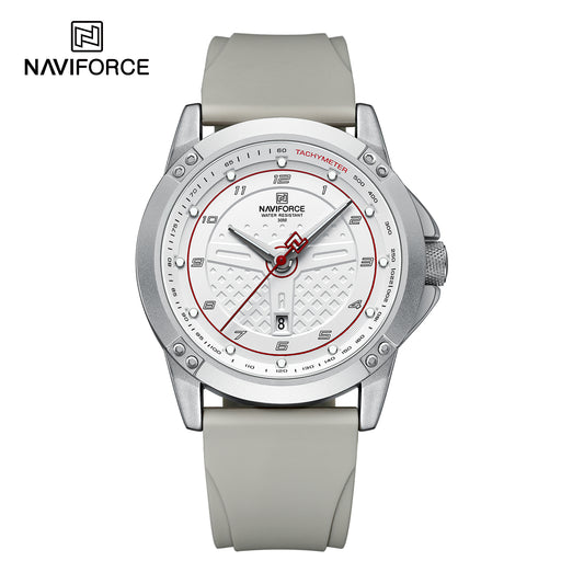 Naviforce 8031 Trendy Men Silicon Watch - Grey