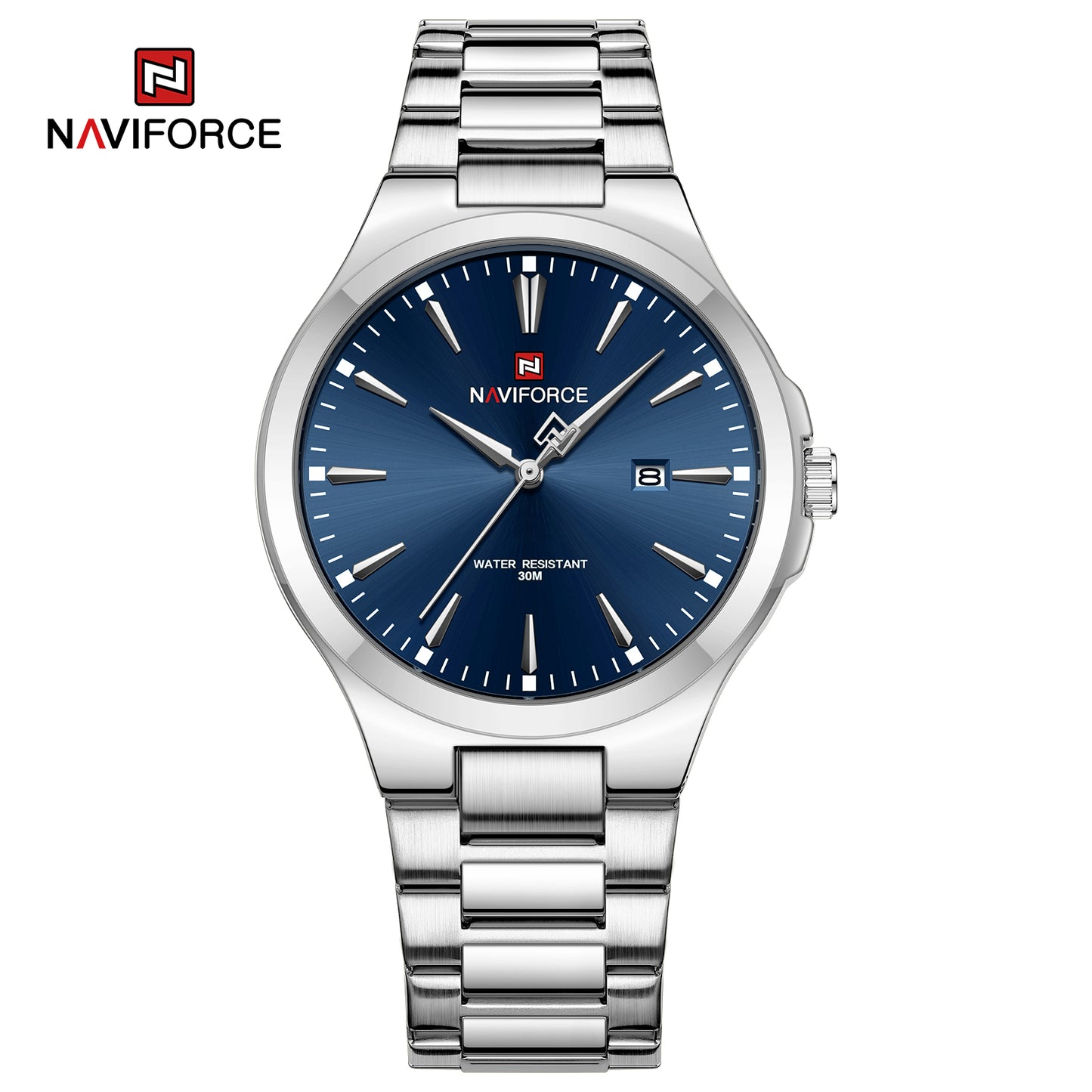 Naviforce 9214 Duze Men Watch - Silver Blue