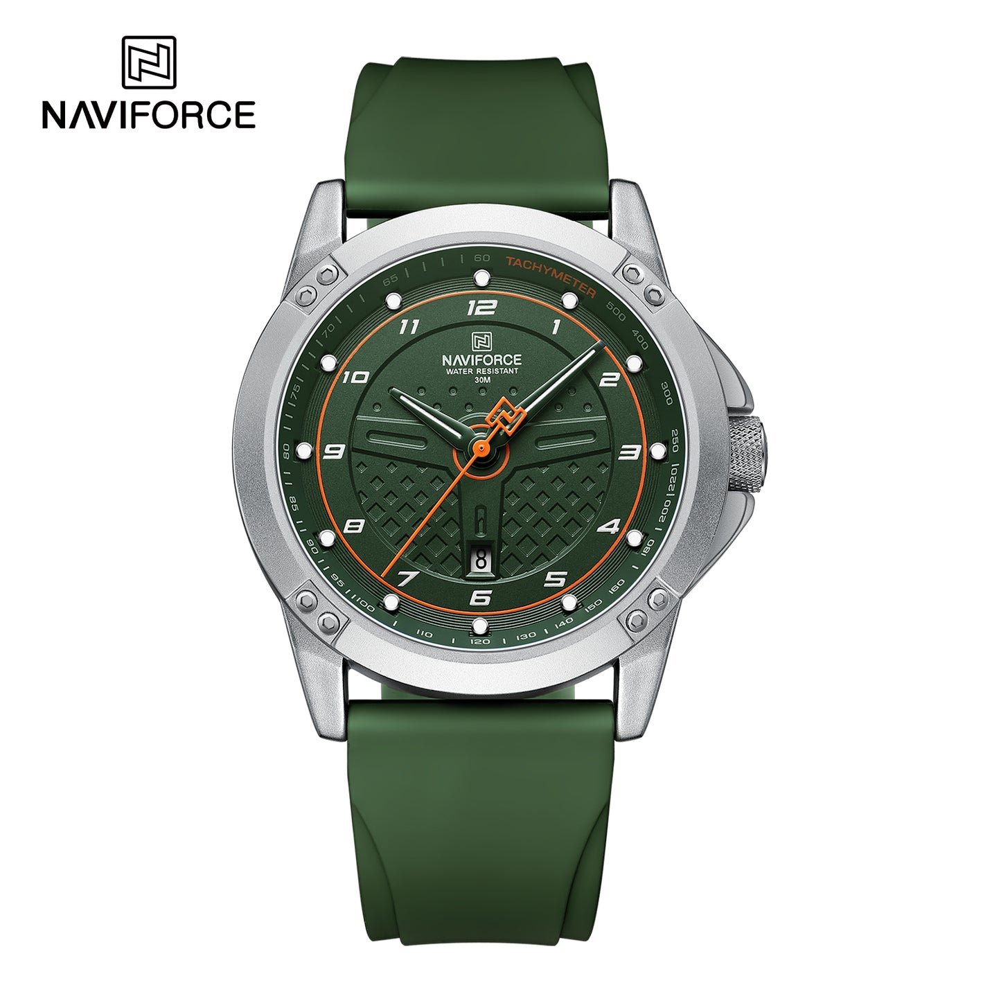 Naviforce 8031 Trendy Men Silicon Watch - Green