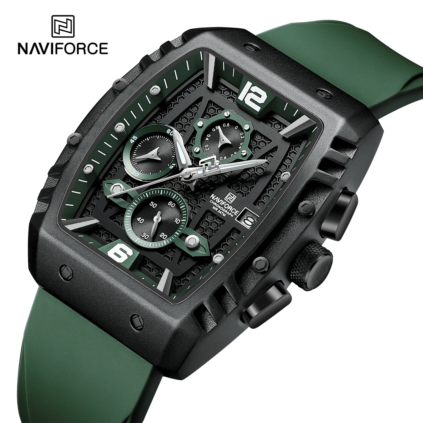 Naviforce 8025 Rotary Men Watch - Green