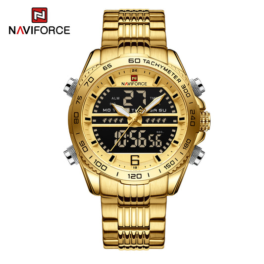 Naviforce 9195 Pluto Men Watch - Gold