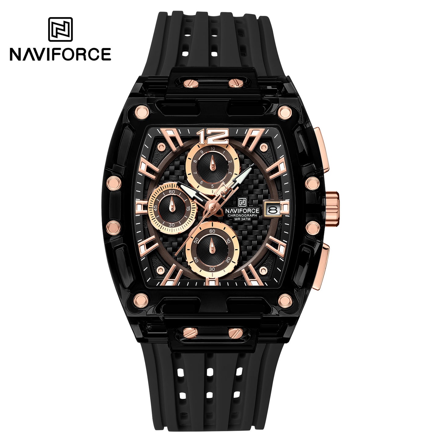 Naviforce 7105 Naddy Men Watch - Black RoseGold