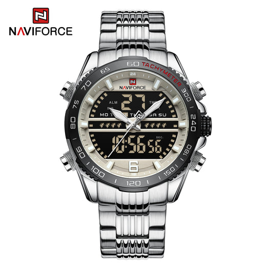Naviforce 9195 Pluto Men Watch - Silver