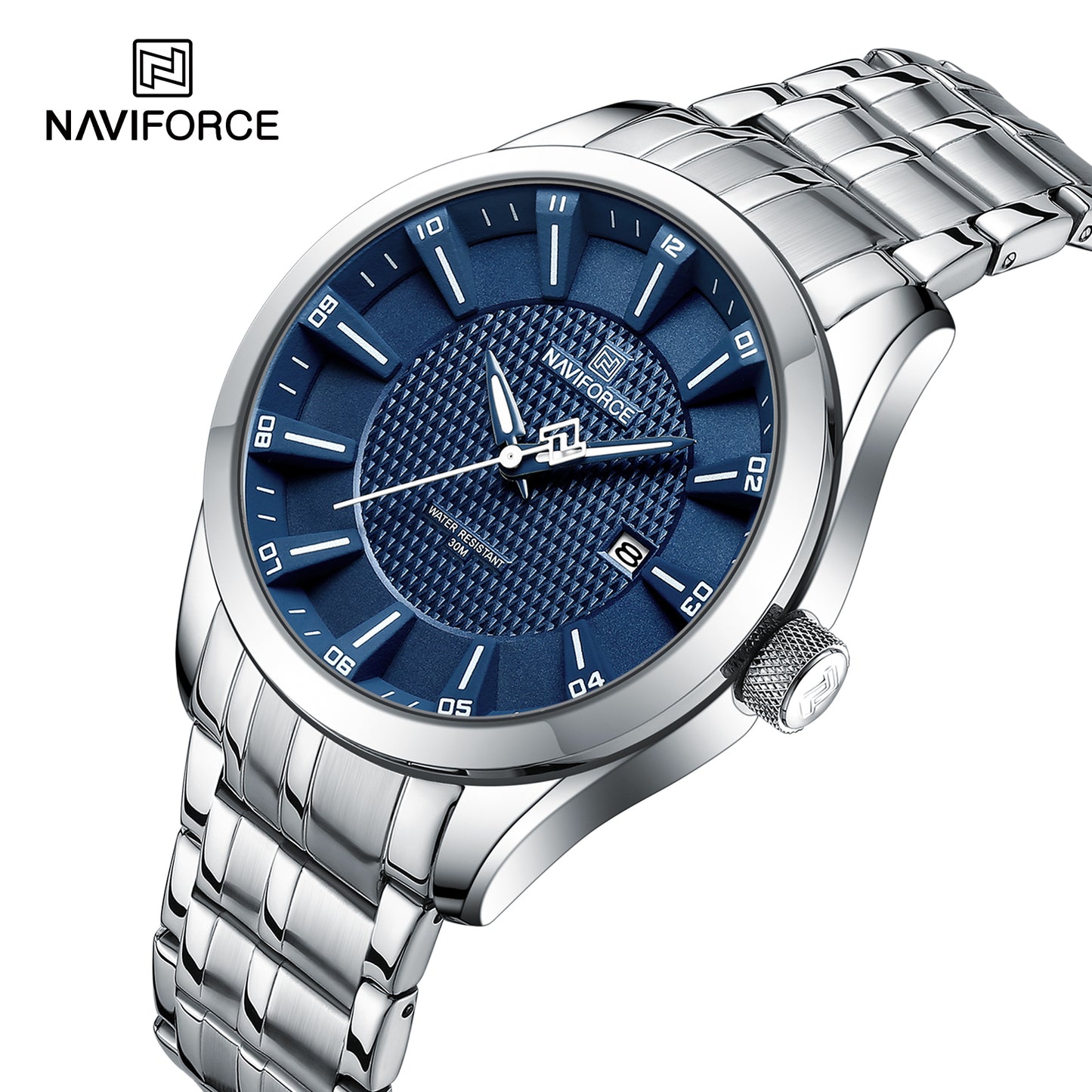 Naviforce 8032 Nebula Men Watch - Silver Blue