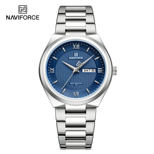 Naviforce 8030 Pinnacle Men Watch - Silver Blue