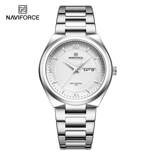 Naviforce 8030 Pinnacle Men Watch - Silver