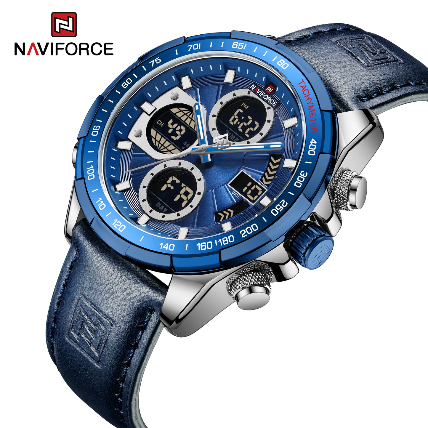 Naviforce 9197L Electron Men Watch - Silver Blue