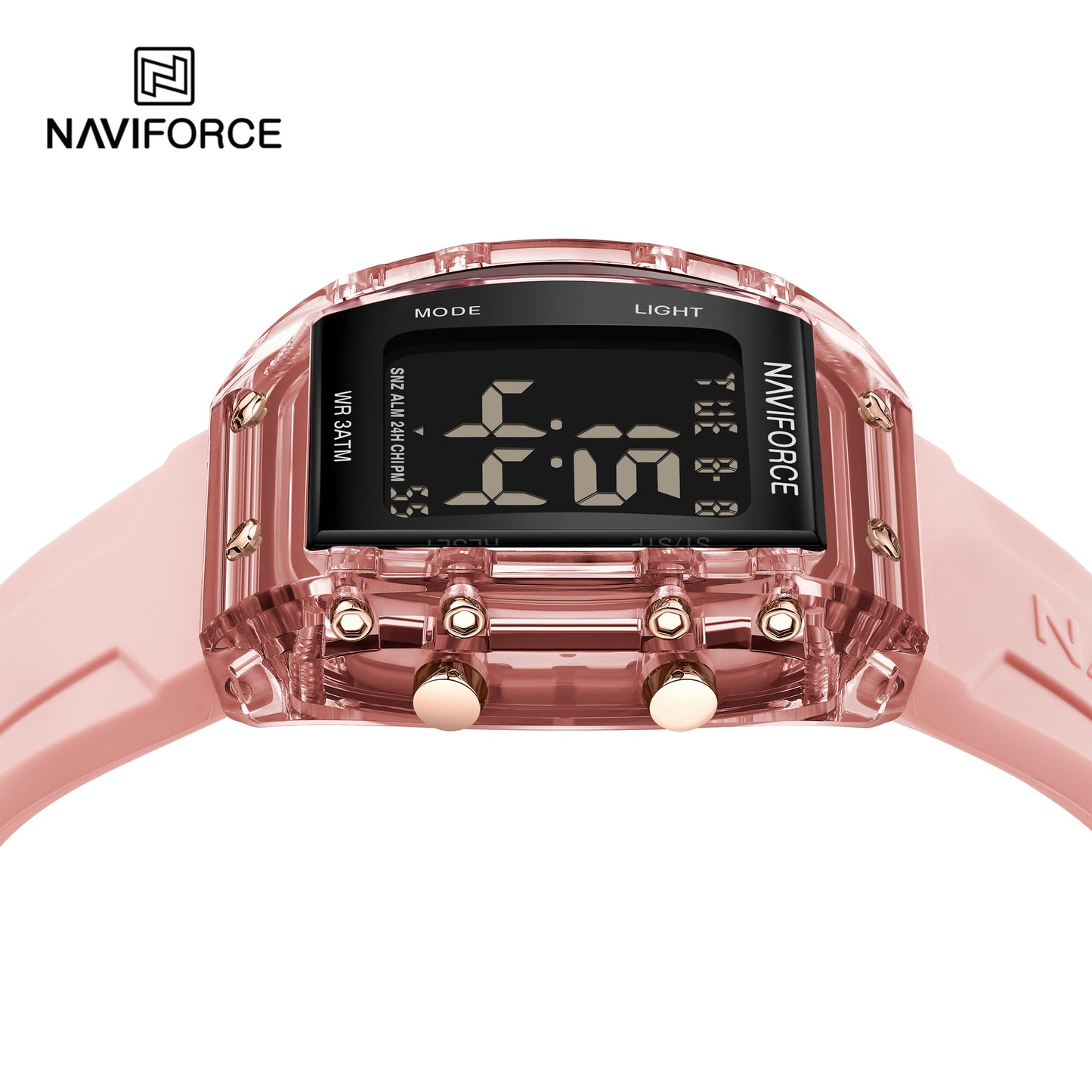 Naviforce 7102 Bella Silicone Women Watch - Pink