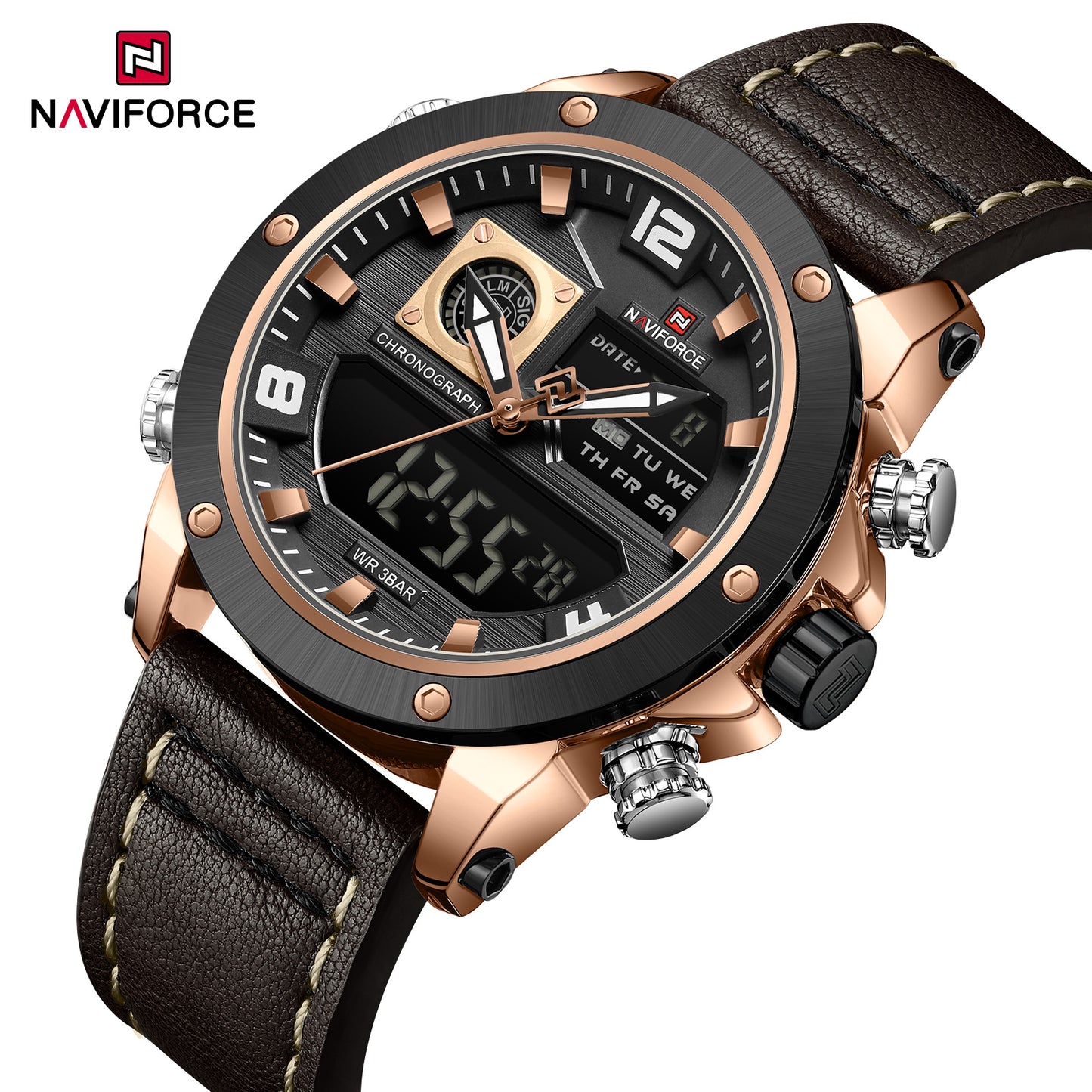 Naviforce 9236 Springbase Men Watch - Brown