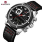 Naviforce 9236 Springbase Men Watch - Black Silver