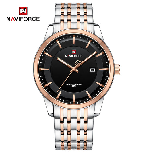 Naviforce 9228 Lume Companion Couple Watch - RoseGold Black