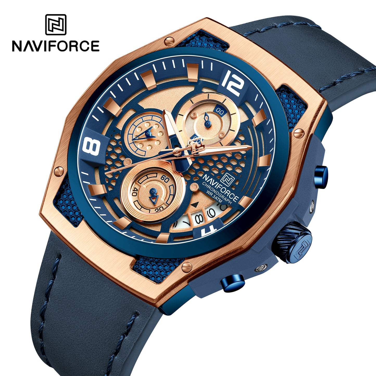 Naviforce 8051L Sentry Leather Watch - Blue