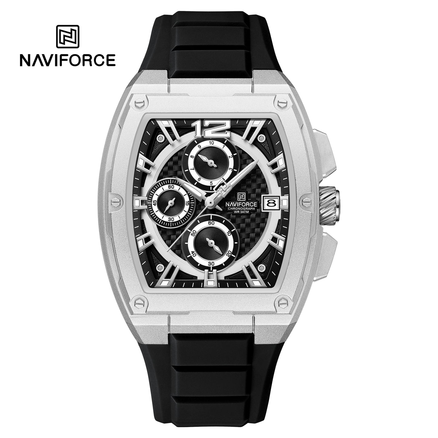 Naviforce 8050 Nitro Men Watch - Silver Black