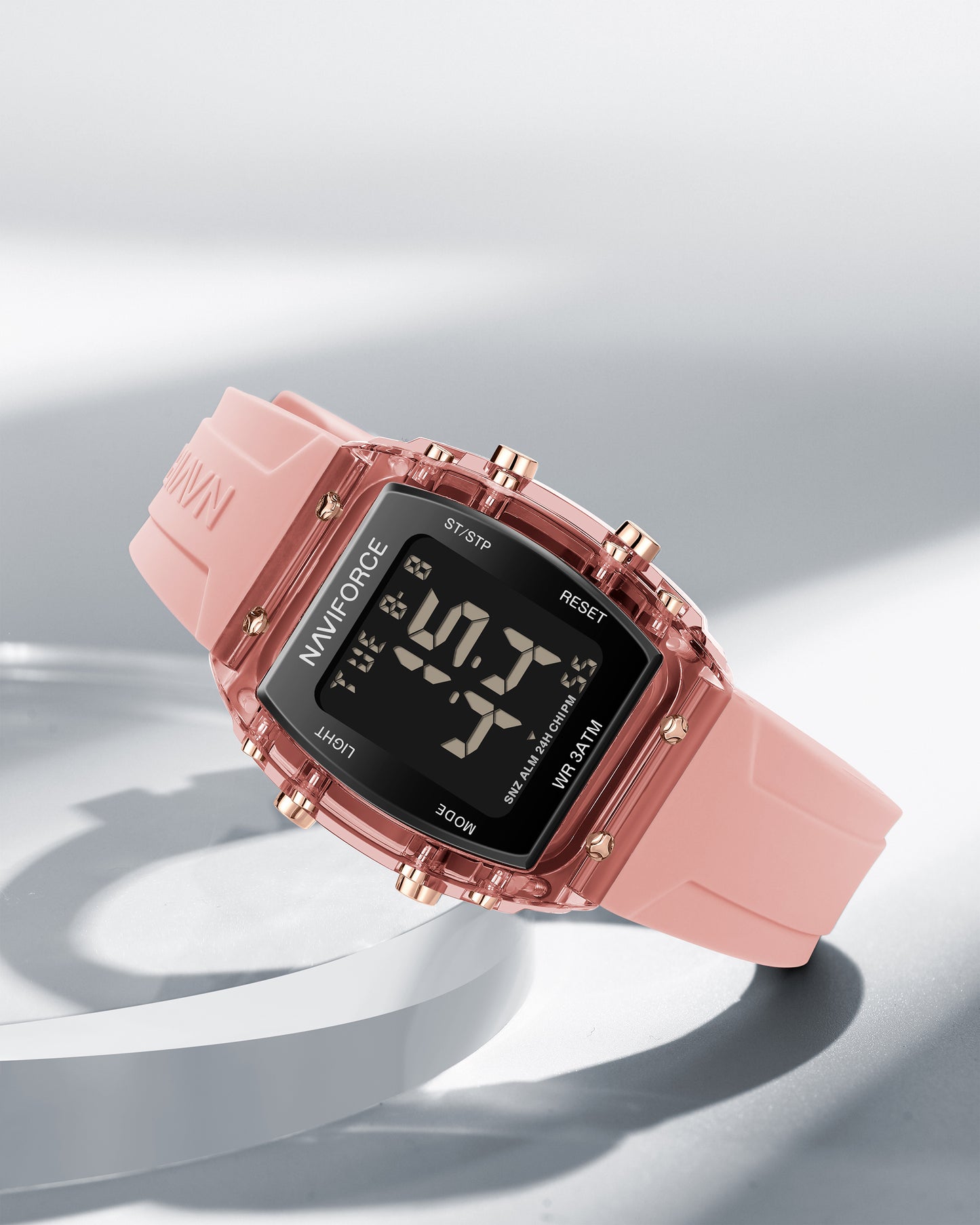 Naviforce 7102 Bella Silicone Women Watch - Pink