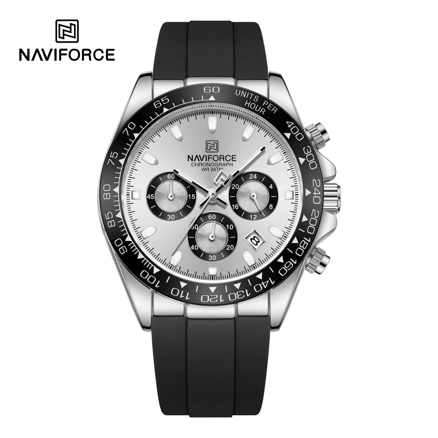 Naviforce 8054 Zenith Men Watch - Black White