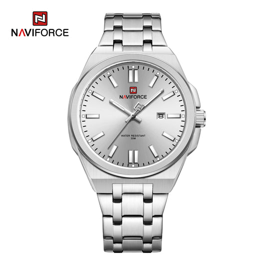 Naviforce 9226 Bloom Luxury Men Watch - Silver