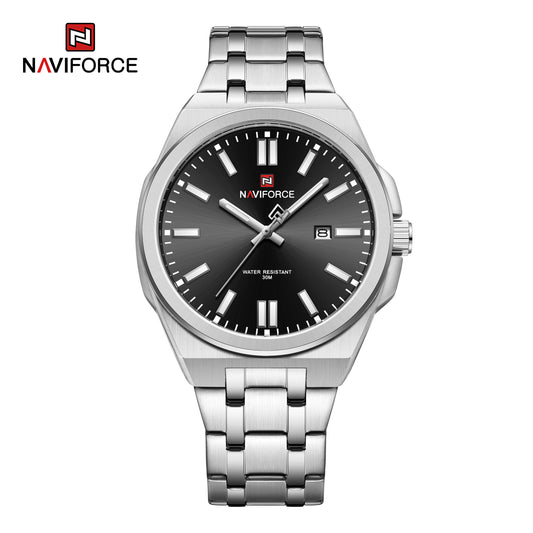 Naviforce 9226 Bloom Luxury Men Watch - Silver White Black