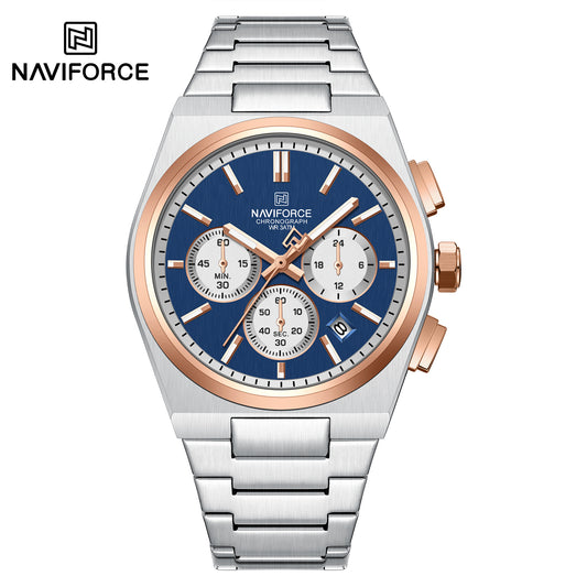 Naviforce 8048 Cupid Couple Watch - Silver RoseGold-Blue