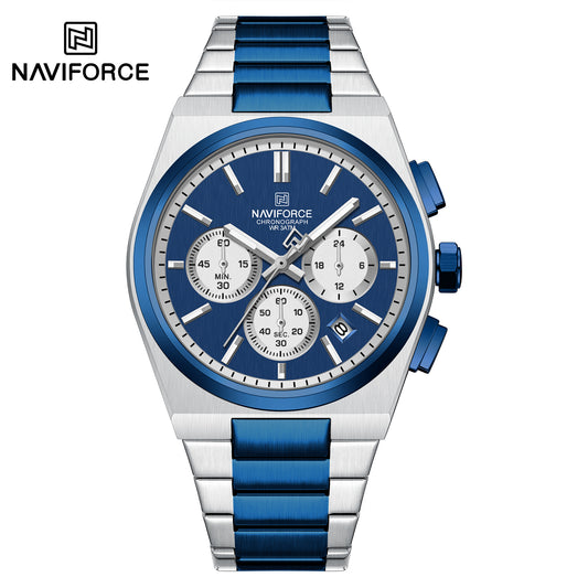 Naviforce 8048 Cupid Couple Watch(Male Only) - Silver Blue