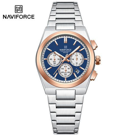 Naviforce 8048 Cupid Female Watch - Silver RoseGold-Blue