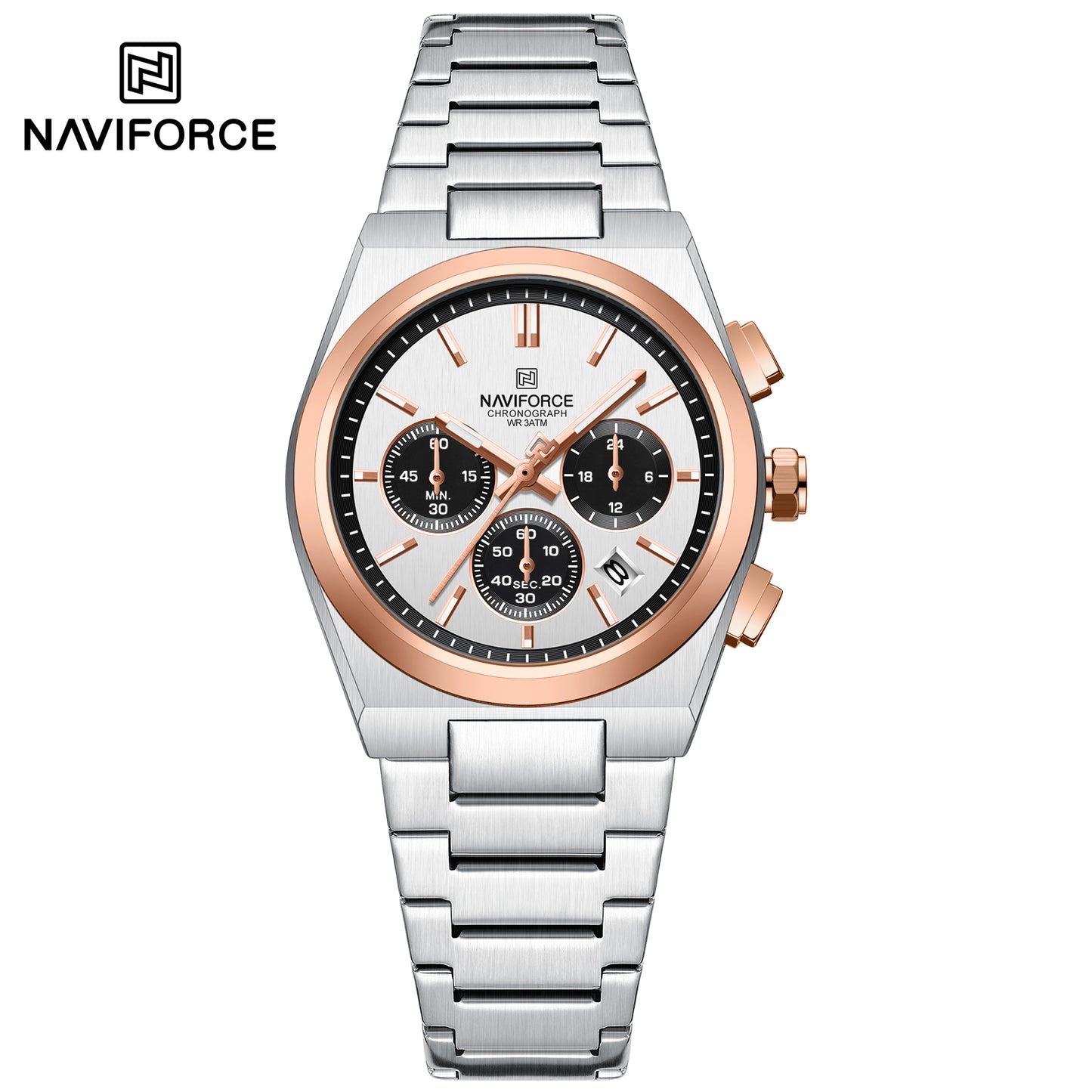 Naviforce 8048 Cupid Couple Watch - Silver RoseGold