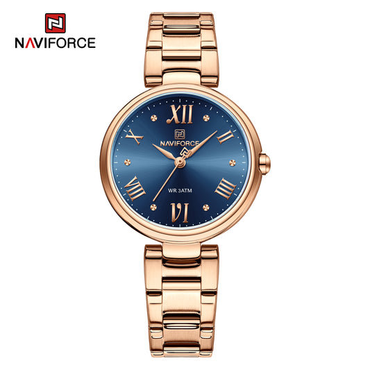 Naviforce 5030 Excellent Women Watch - RoseGold Blue