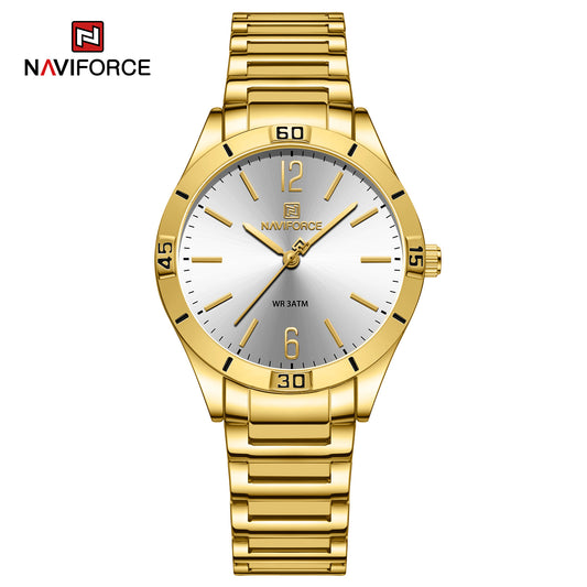 Naviforce 5029 Glamorous Women Watch -Gold